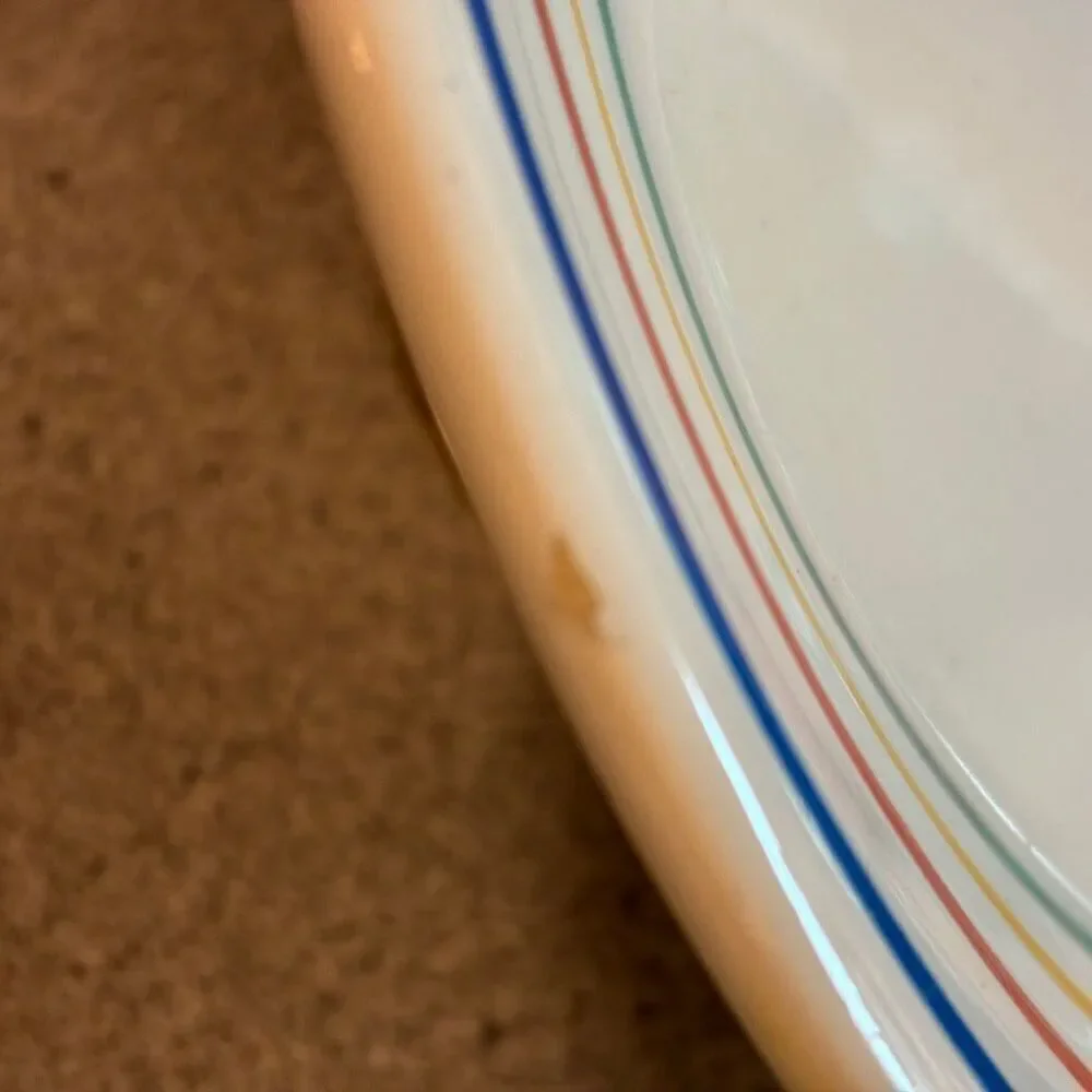 Pier One Imports 7 3/4” Multi Colored Stripes Salad Plates